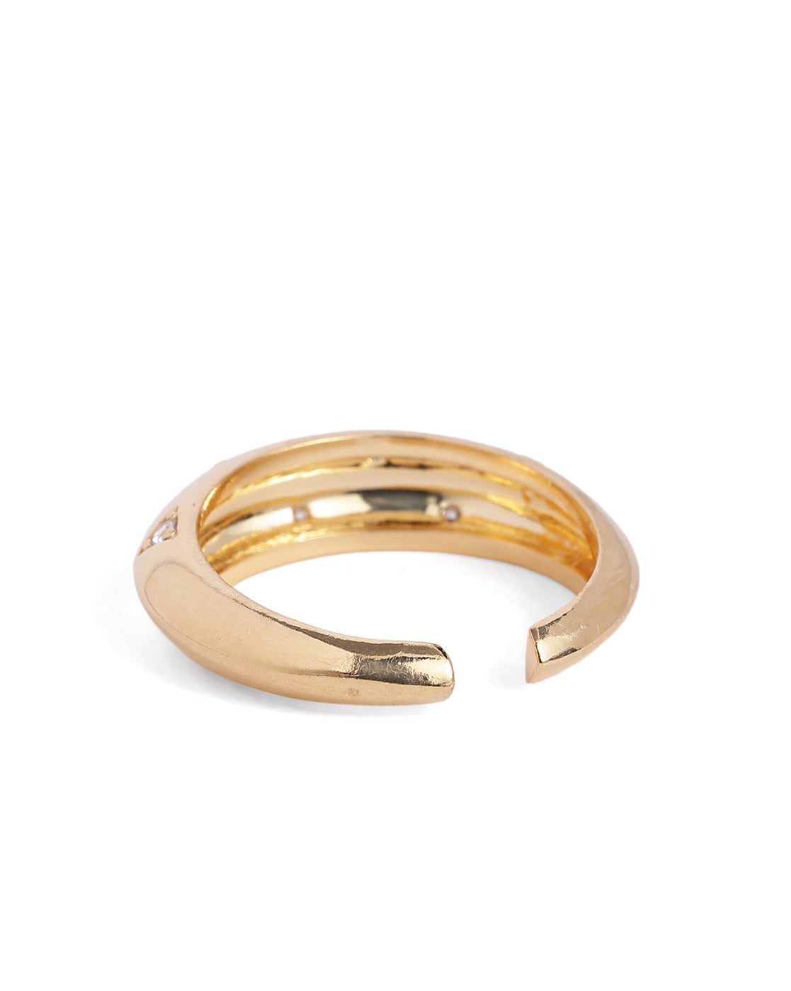 18kt Gold Plated CZ Adjustable Finger Ring