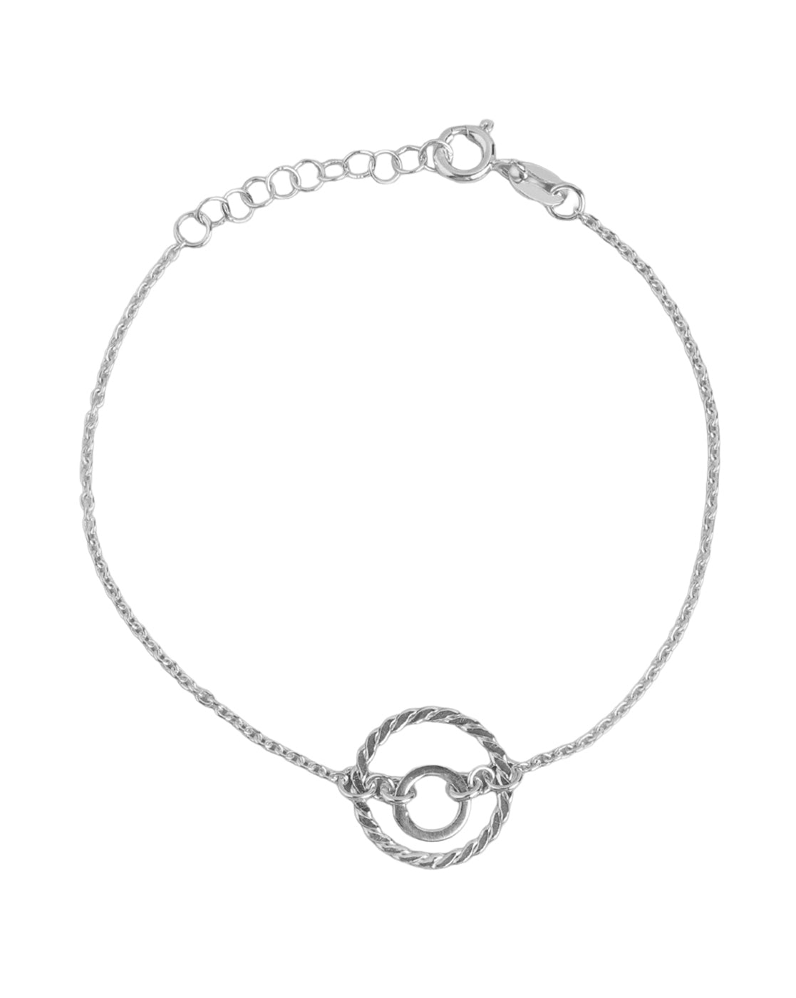 925 Sterling Silver Rhodium-Plated Circular Charm Bracelet