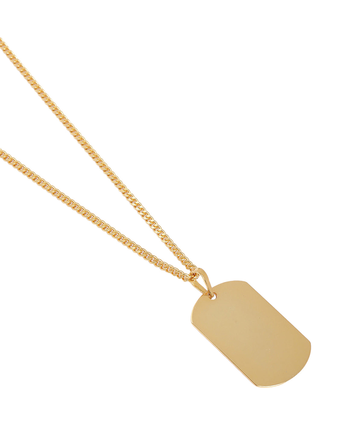 Men 18kt Gold Plated Dog Tag Pendant and Chain