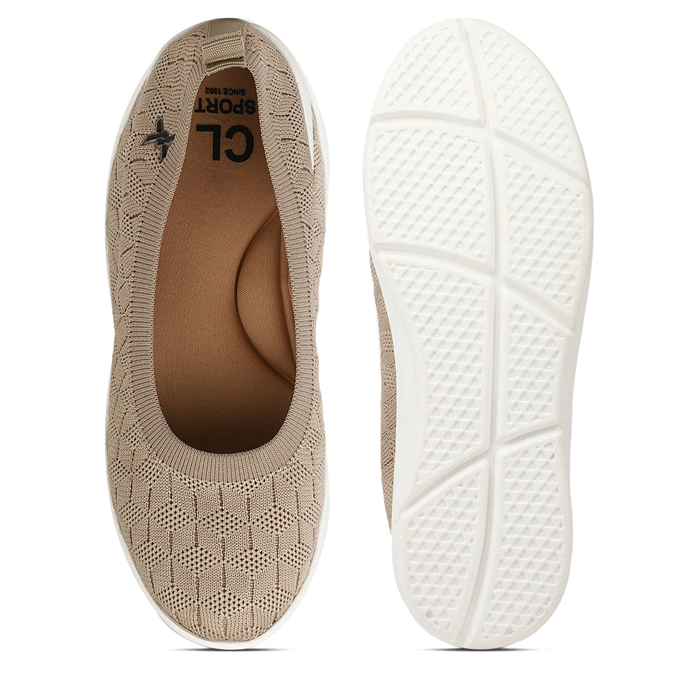 Women Textured Knit Comfort Ballet Flats