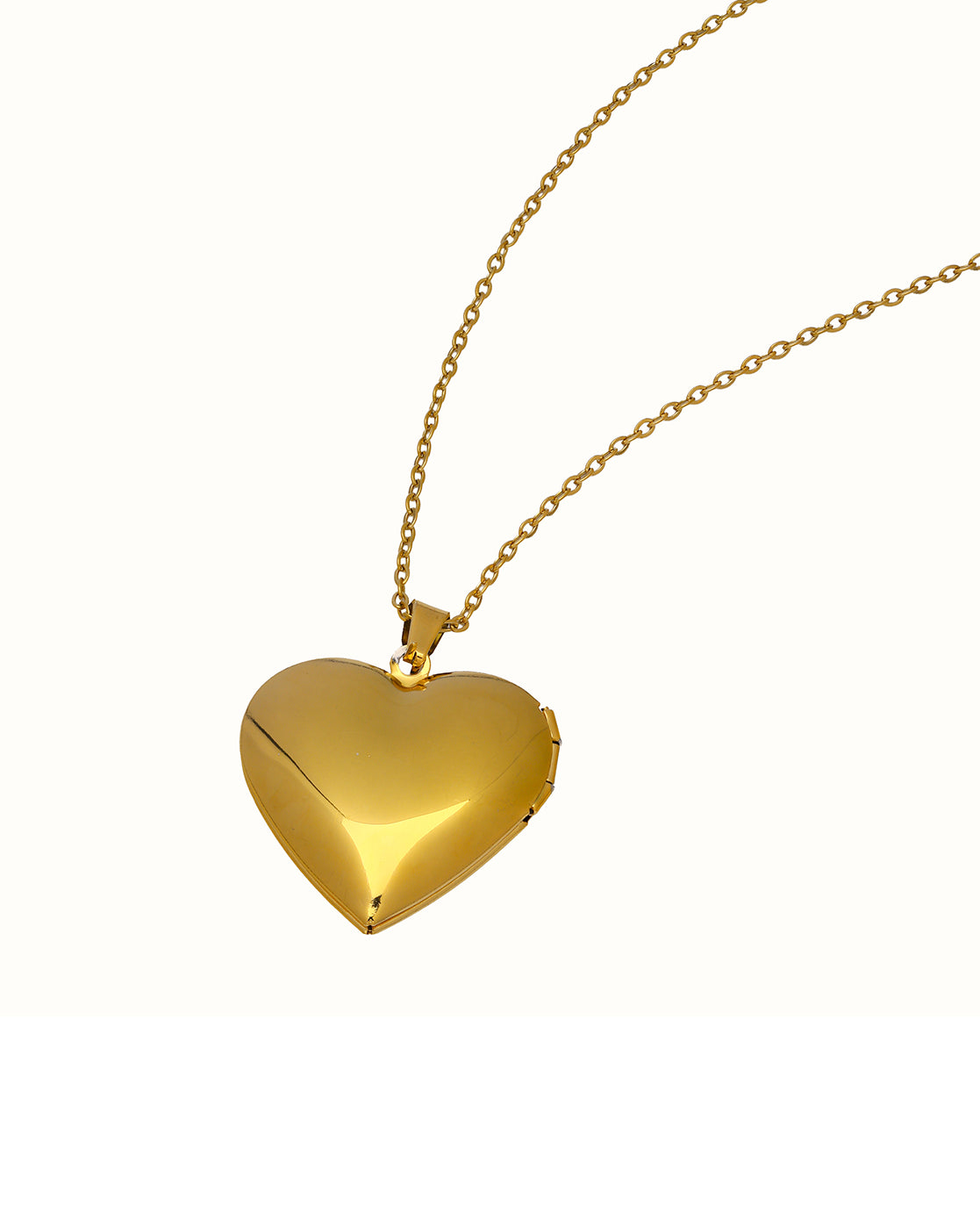 Gold Plated Openable Bold Heart Pendant and Chain