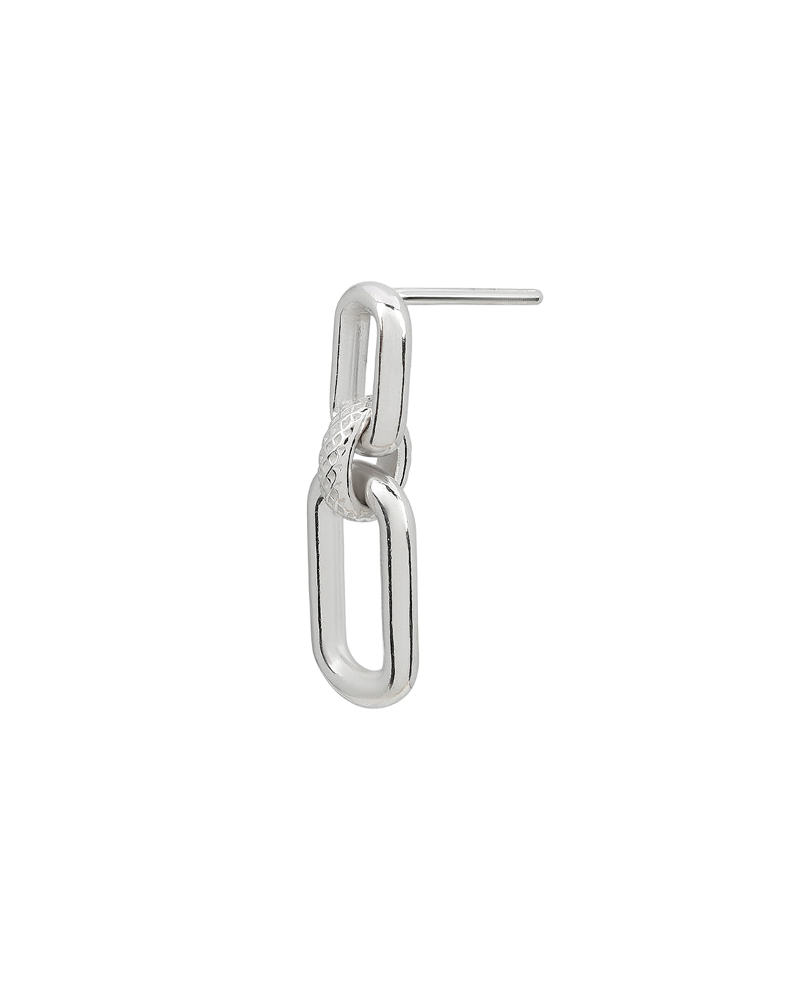 Rhodium Plated Interlocking Drop Earring