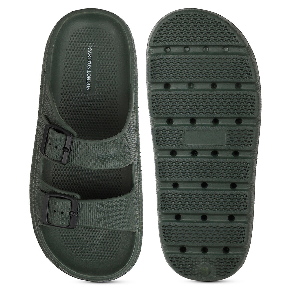 Men Textured Dual Strap Comfort Sliders