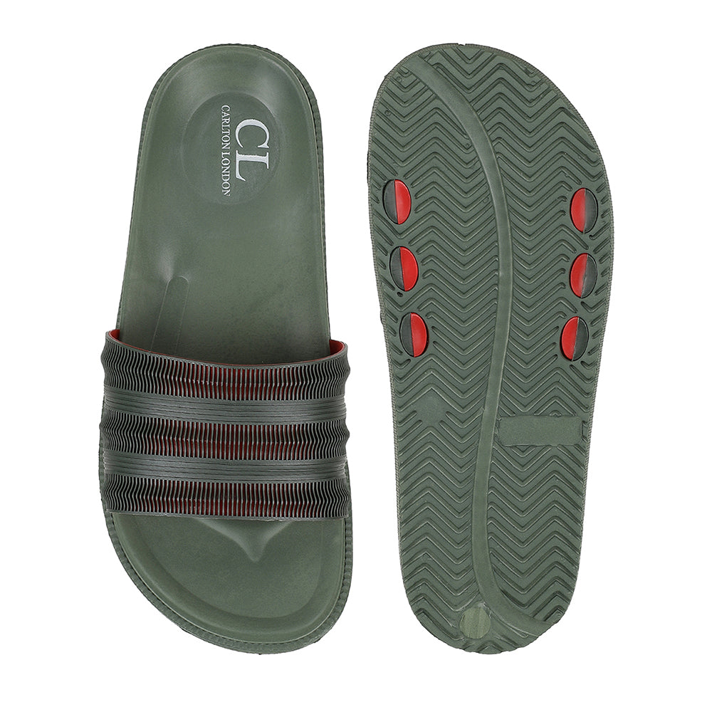 Men Textured Comfort Slip On Slider