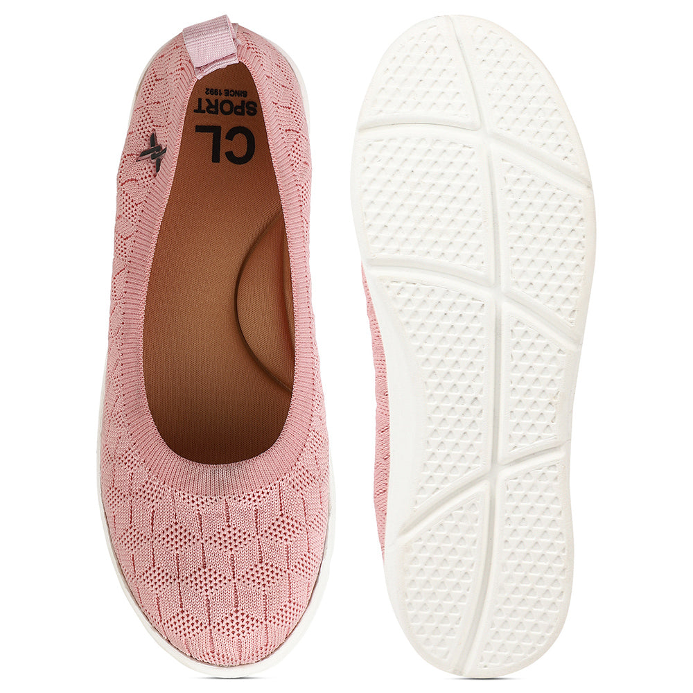 Women Textured Knit Comfort Ballet Flats