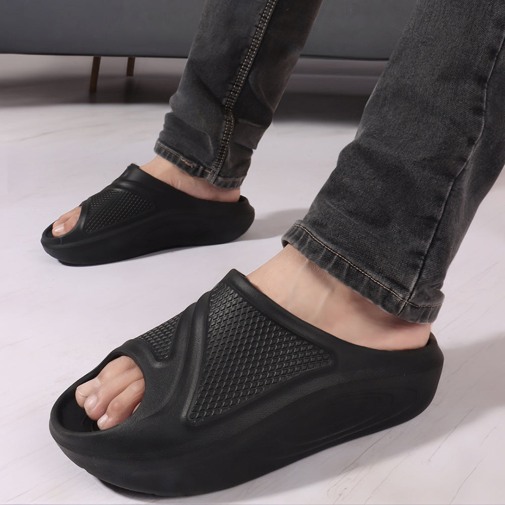 Men Textured Comfort Sliders