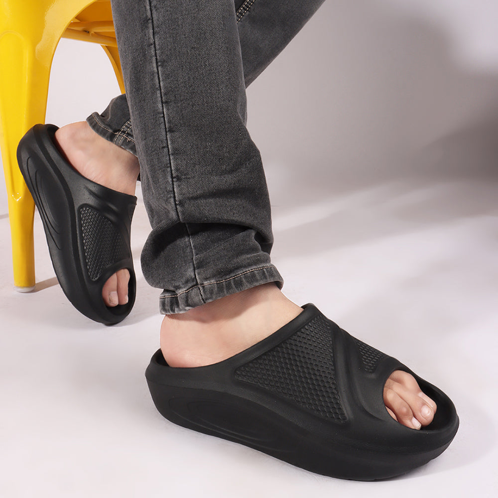 Men Textured Comfort Sliders