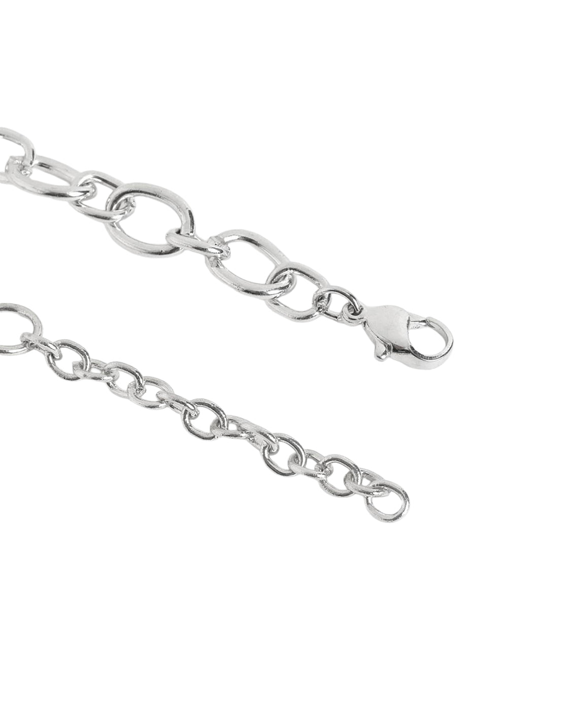 Men Silver Plated Cable Link Chain Necklace