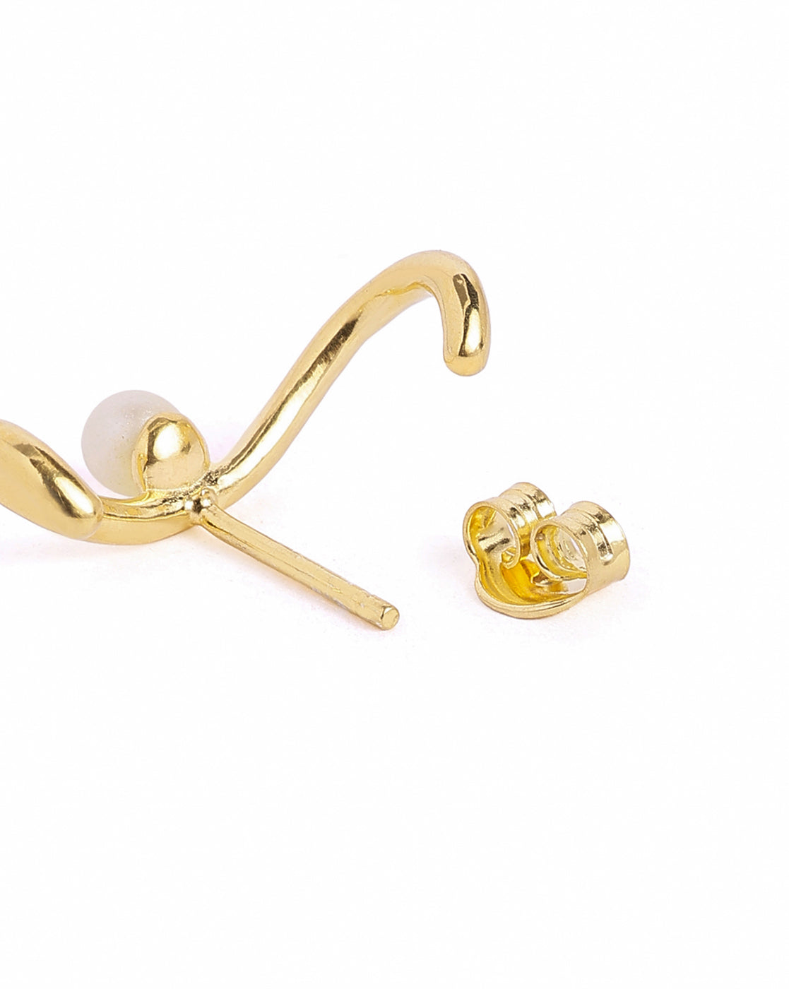 18kt Gold Plated Contemporary Pearl Ear Cuff Earring