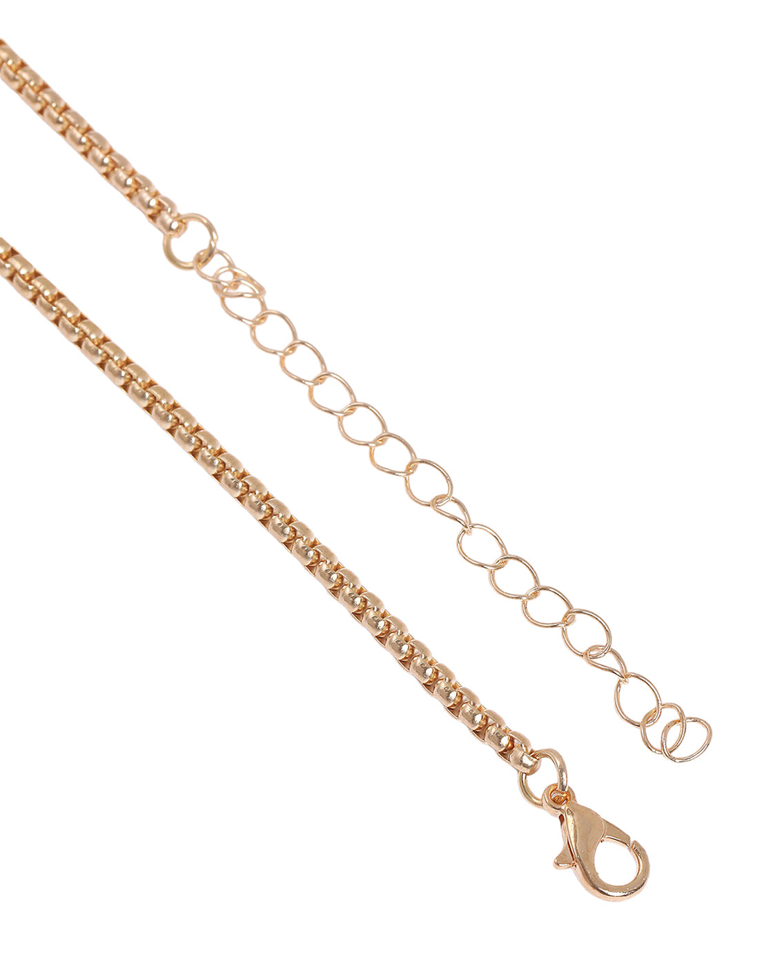 Men Stainless Steel Rose Gold Plated Black Stone Octagon Pendant and Chain