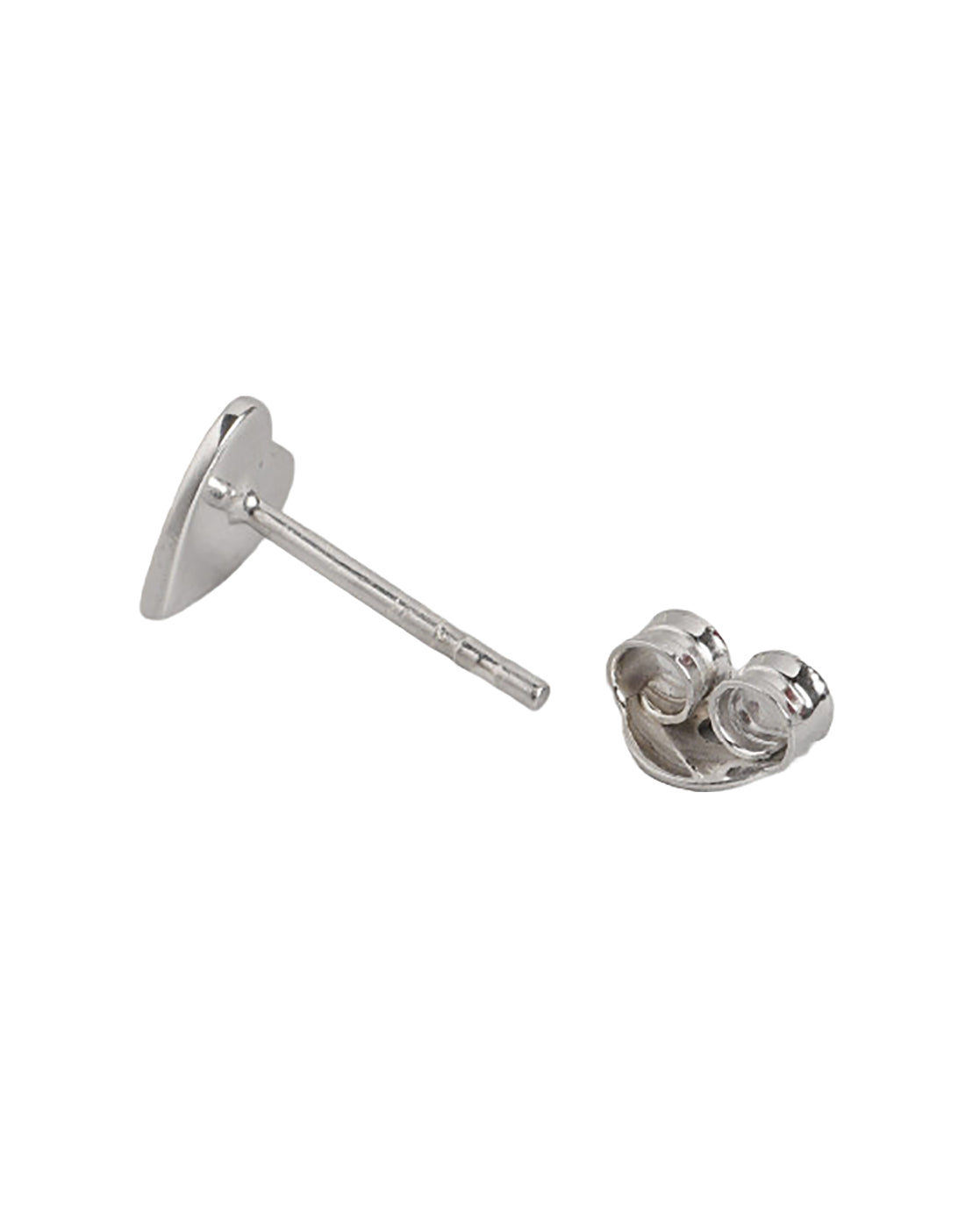 925 Steling Silver Rhodium Plated Heart Petite Stud Earring