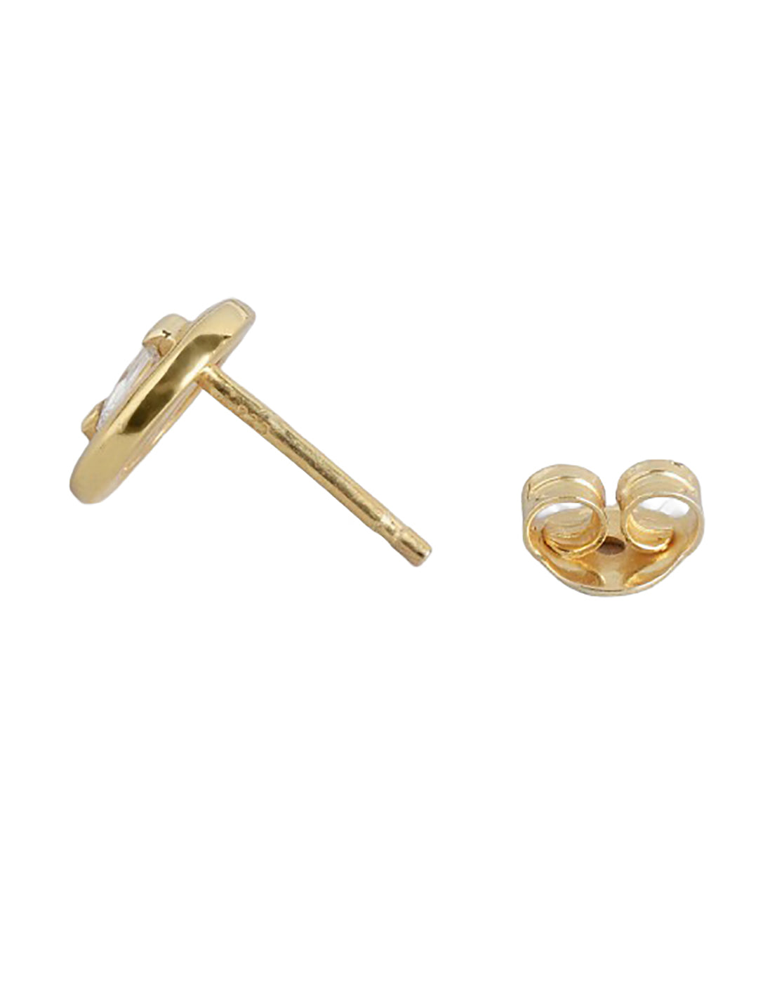 925 Sterling Silver 18kt Gold Plated CZ Mini Stud Earring