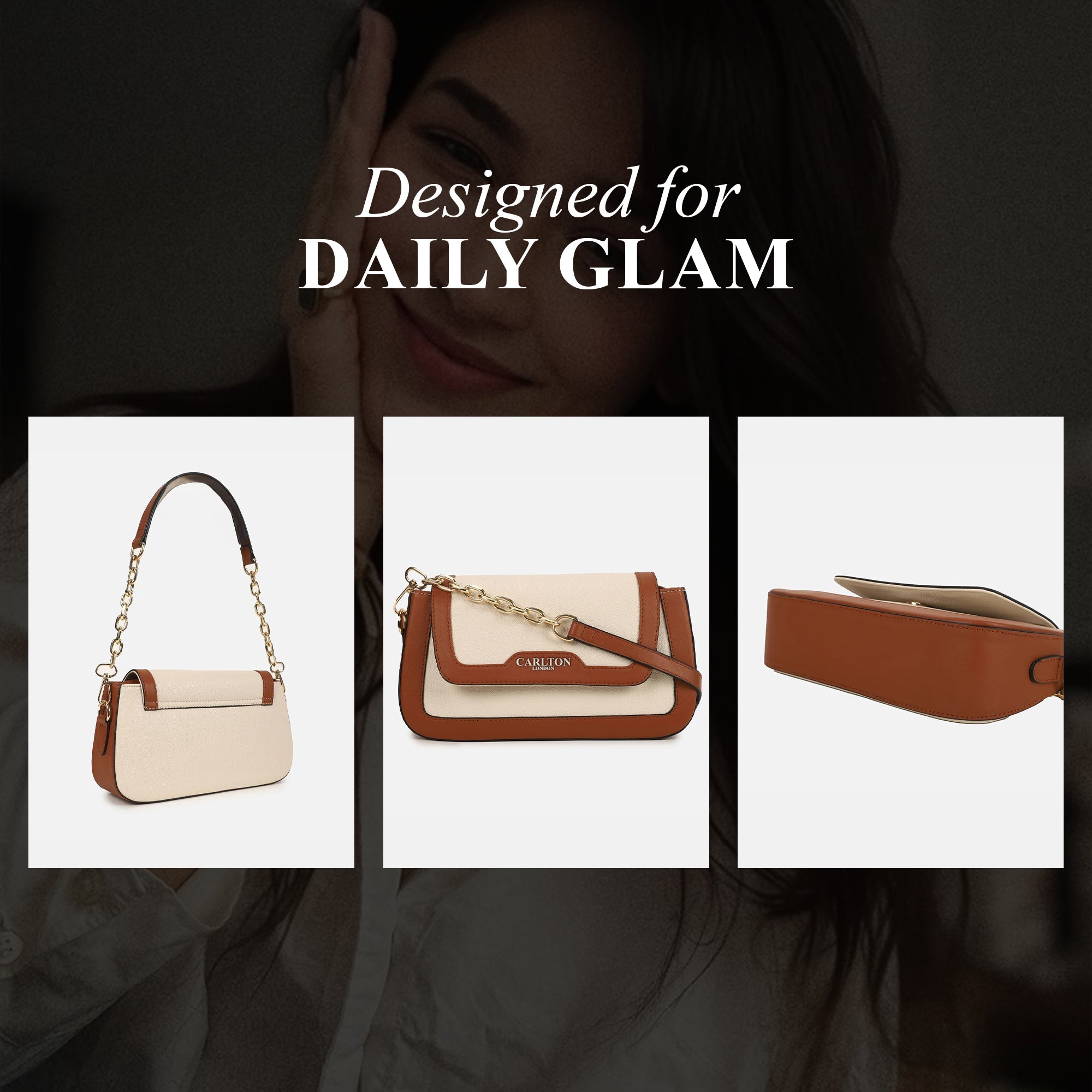 Carlton London Women Handbag - CLLP-945 TAN CREAM