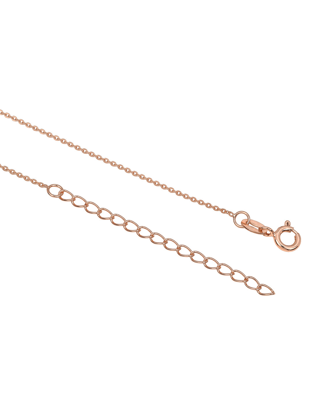 925 Sterling Silver 18kt Rose Gold Plated Solitaire Heart Pendant and Chain