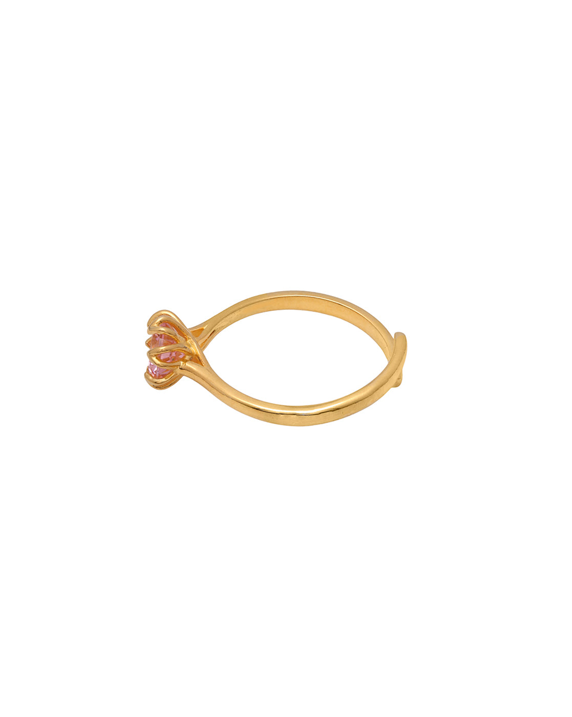 18kt Gold Plated CZ Floral Adjustable Ring