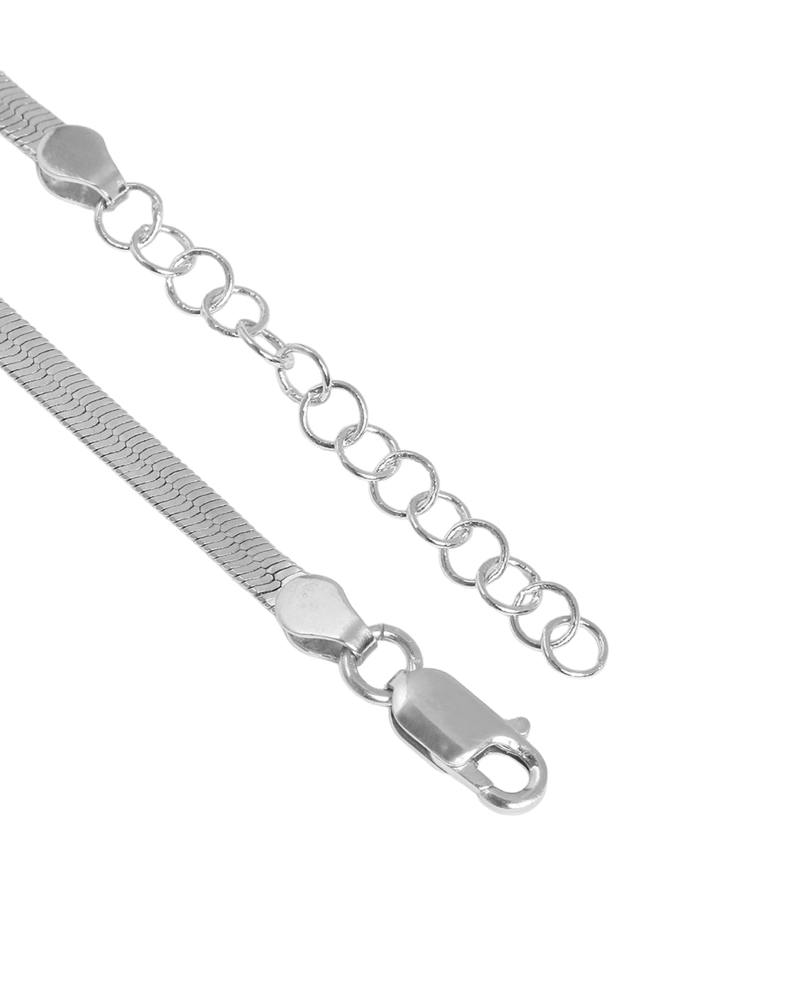 Men Rhodium Plated Herringbone Chain