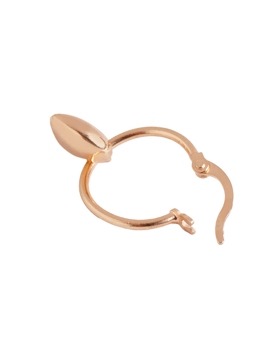 18kt Rose Gold Plated Modern Dangling Heart Hoop Earring