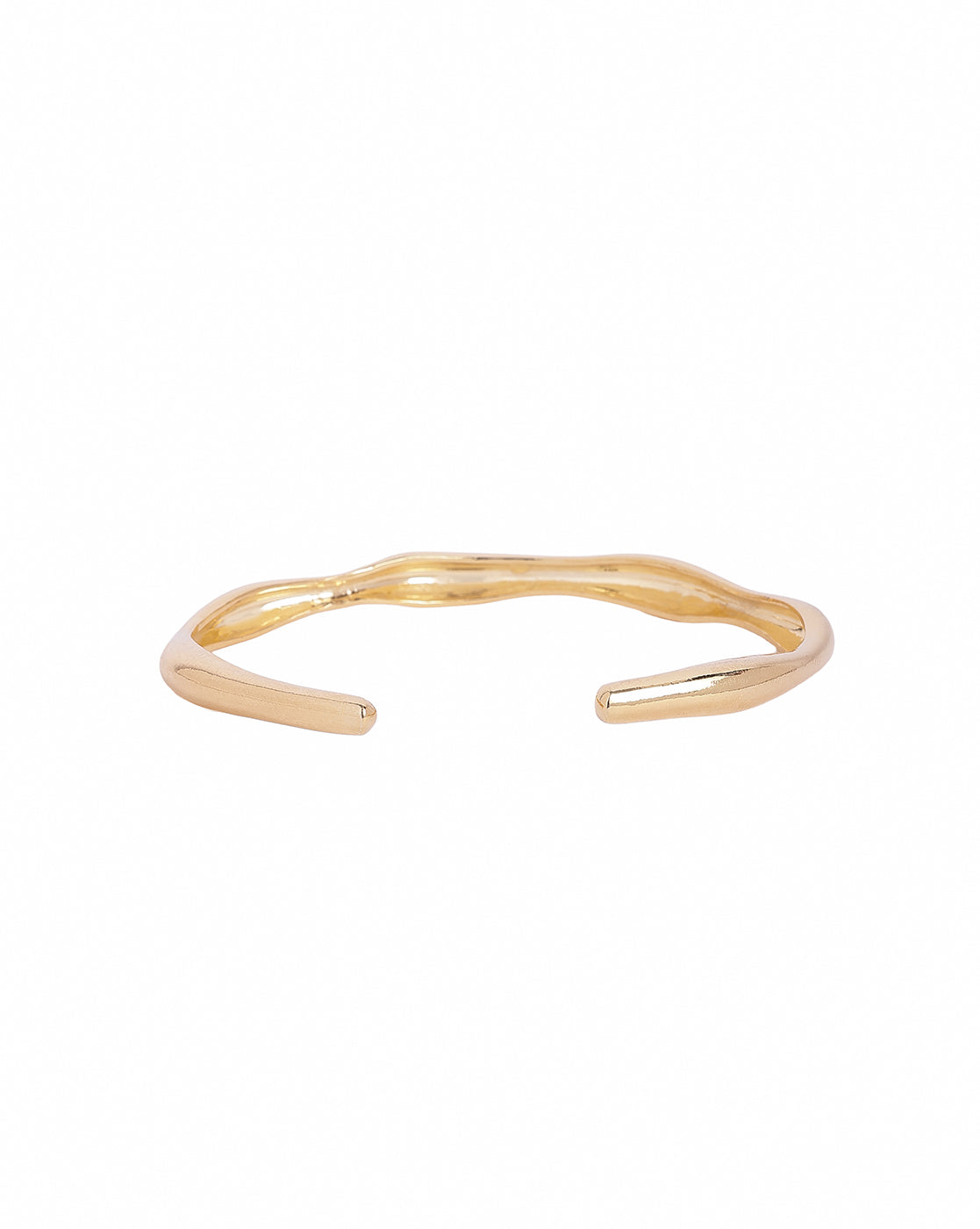 18kt Gold Plated Fluid Open Cuff Bangle