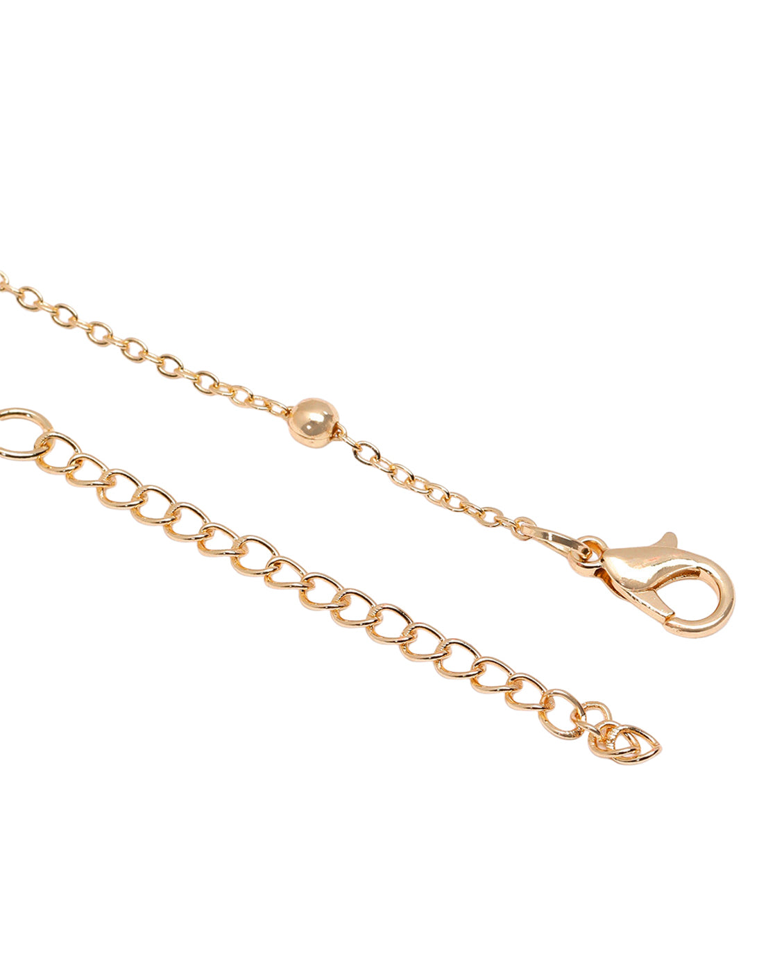 Gold Plated Dainty Rose Pink Beaded Floral Necklace