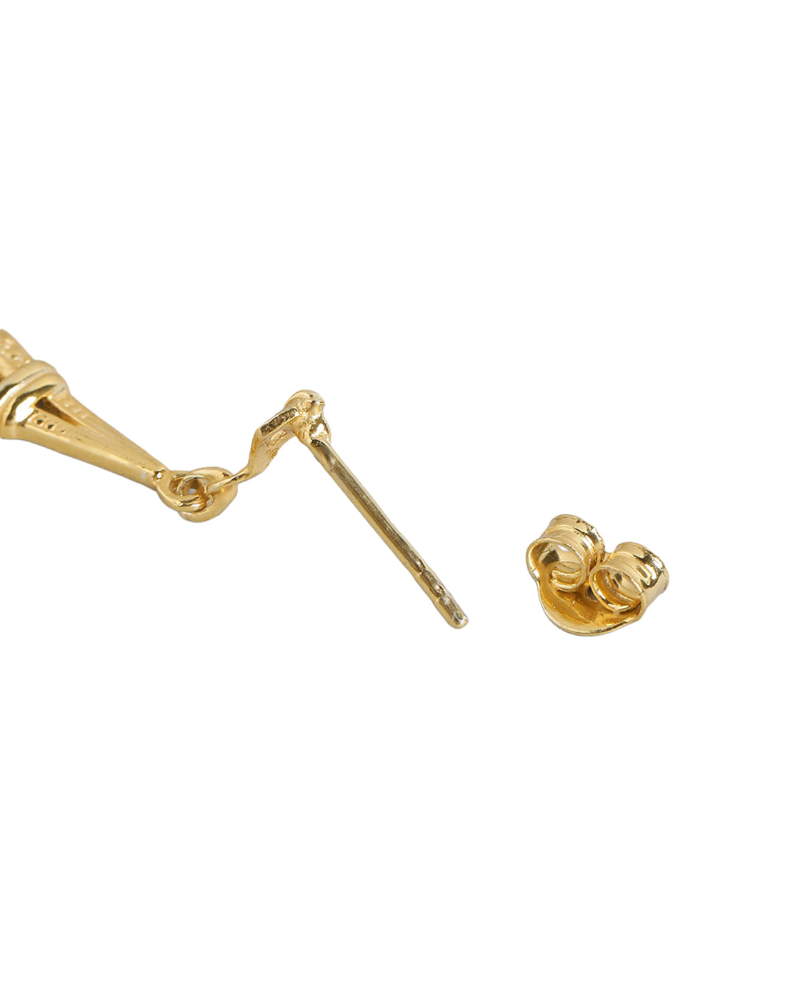 925 Sterling Silver 18kt Gold Plated Teardrop CZ Drop Earring