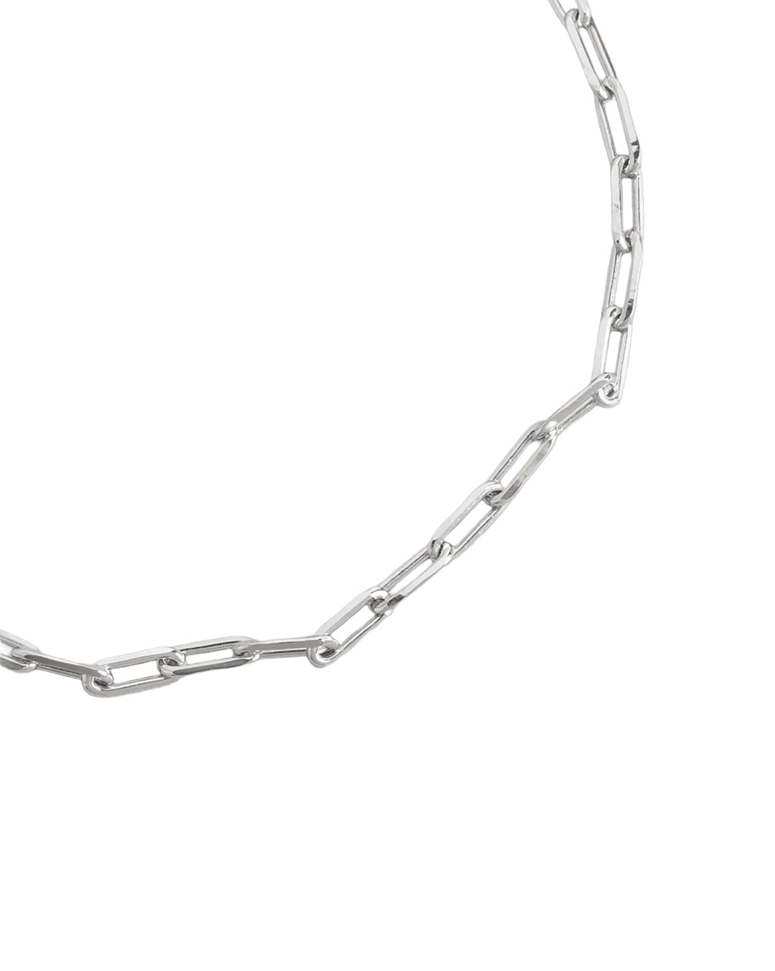 925 Sterling Silver Rhodium Plated Link Chain Bracelet