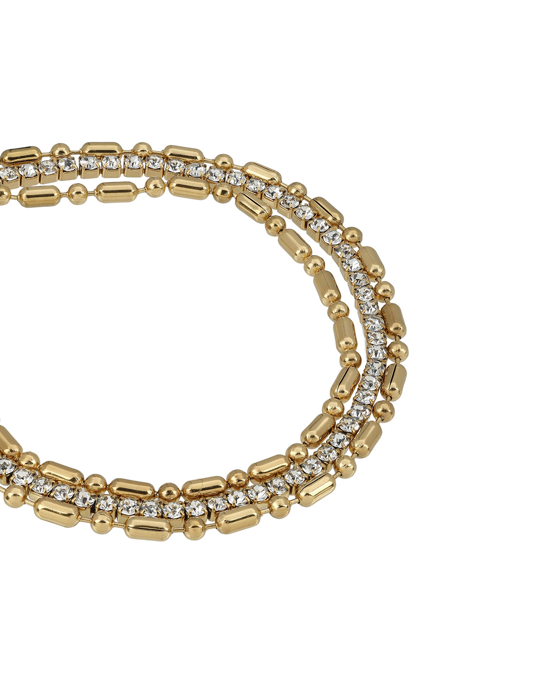 Premium Gold Plated CZ Studded Bold Layered Tennis Bracelet