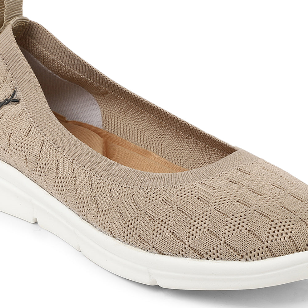 Women Textured Knit Comfort Ballet Flats
