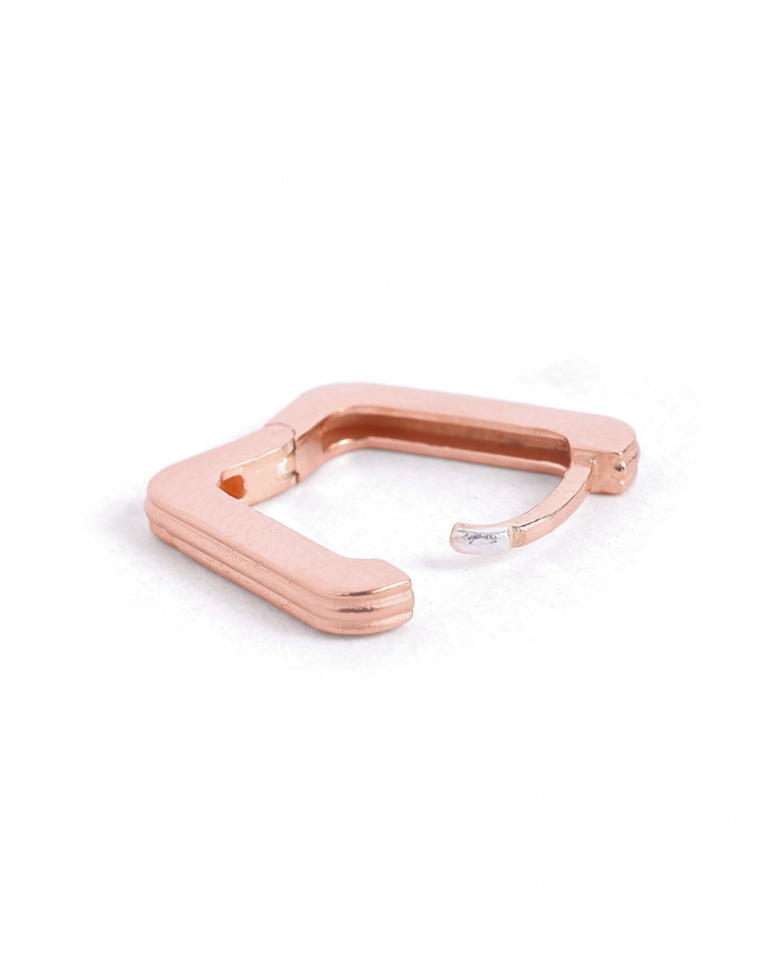 18kt Rose Gold Plated Square Mini Hoop Earring