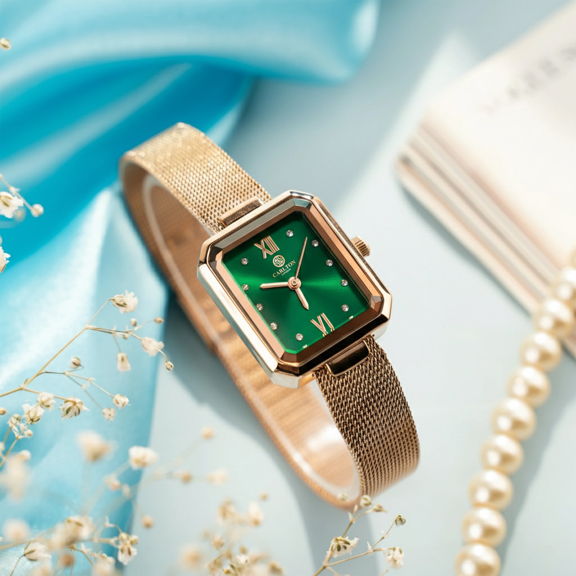 Brixton: Women Green/Rose Gold Stainless Steel Analog Watch - CLRGMGRN