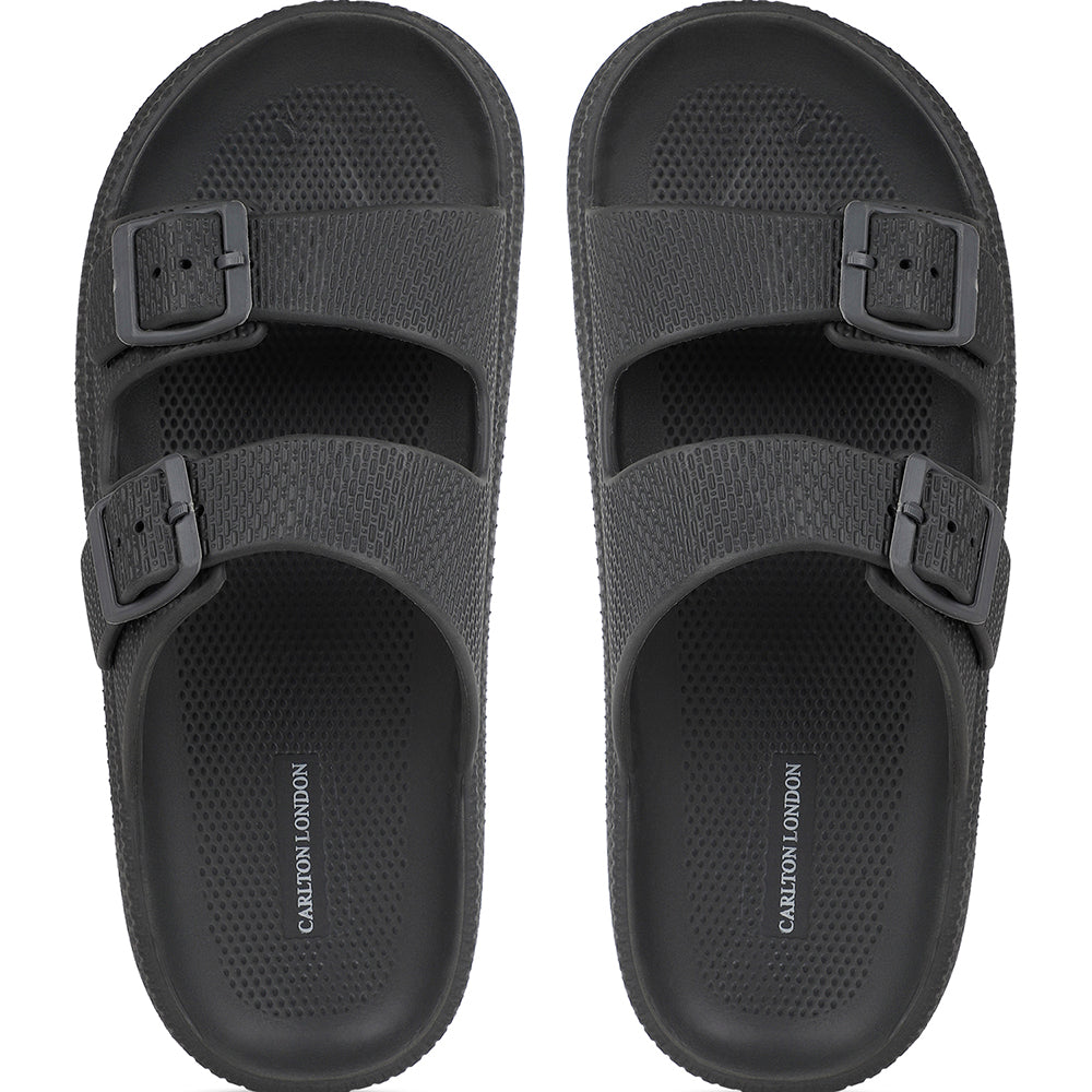 Men Textured Dual Strap Comfort Sliders