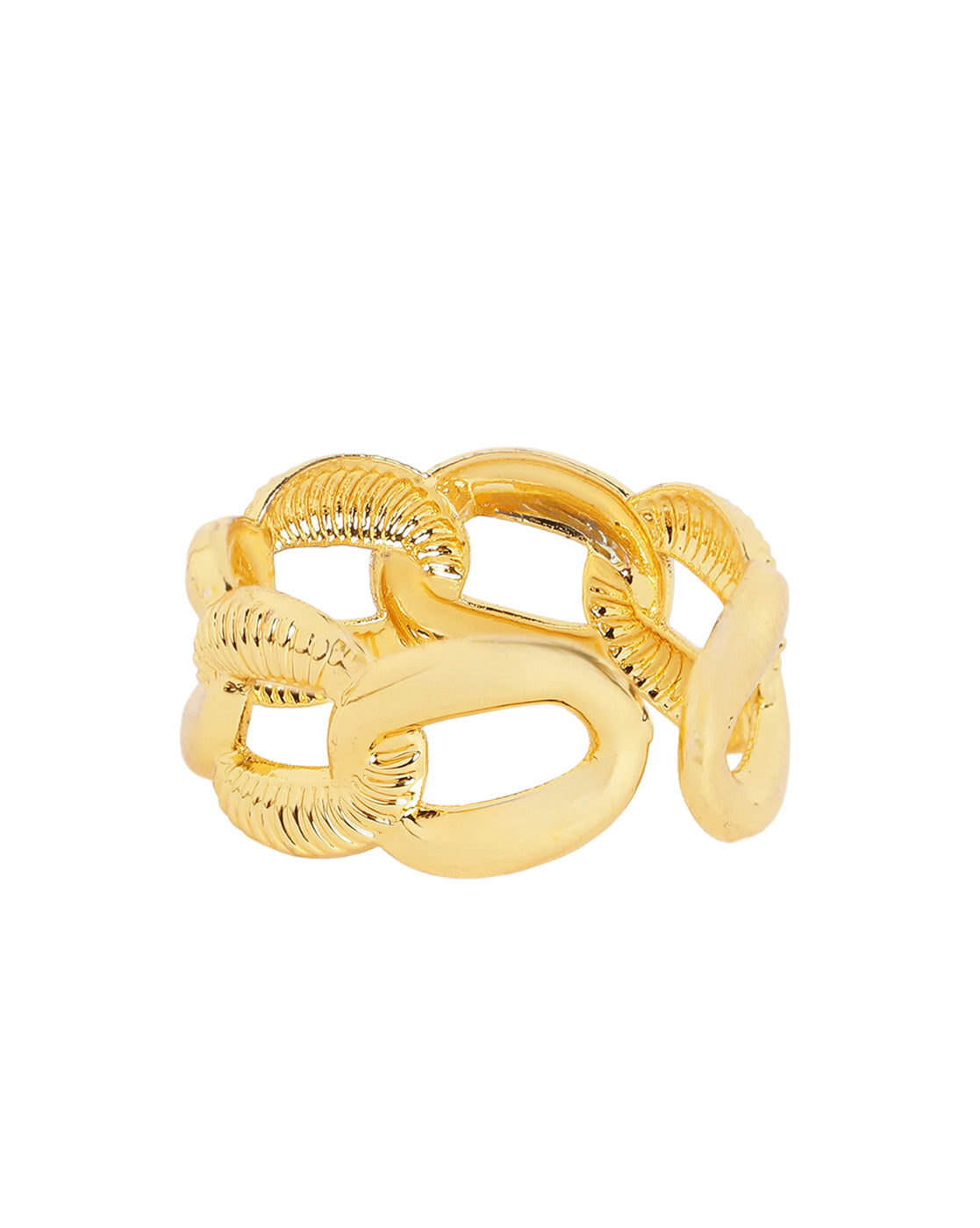 Gold Plated Contemporary Chain Link Adjustable Ring
