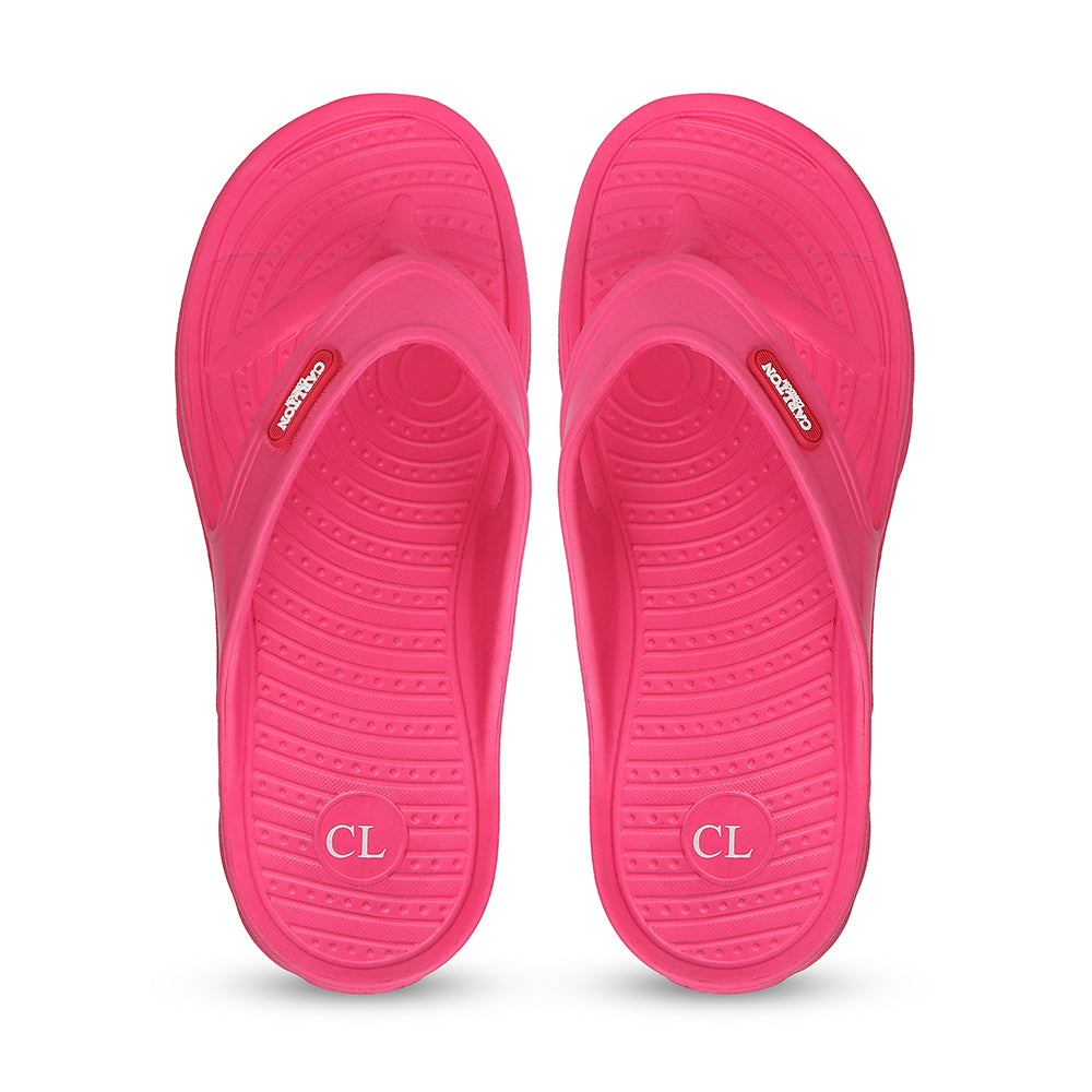 Women Fuchsia Comfortable Wedge Flip Flops