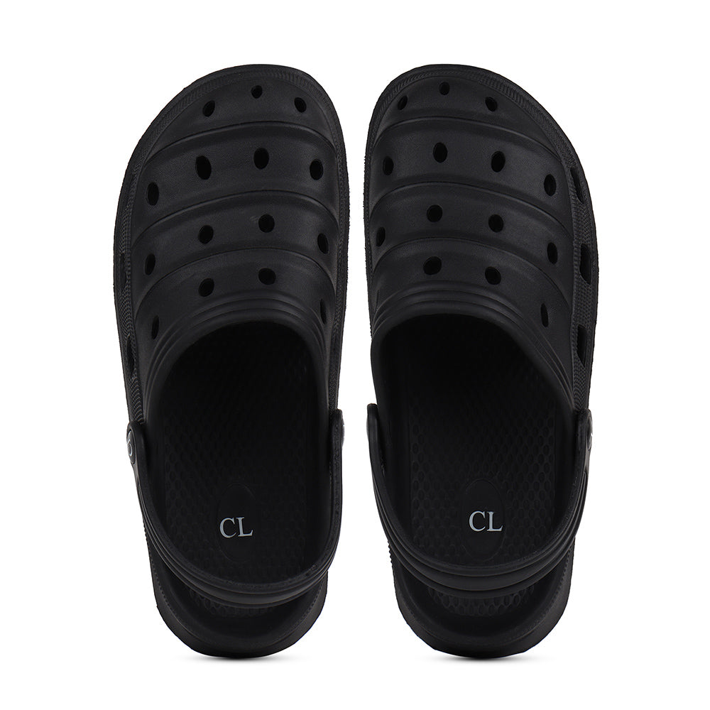 Men Sculpted Perforated Comfort Clogs with Back Strap