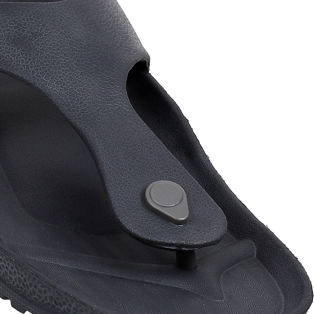 Men Solid Thong Slide with Adjustable Strap