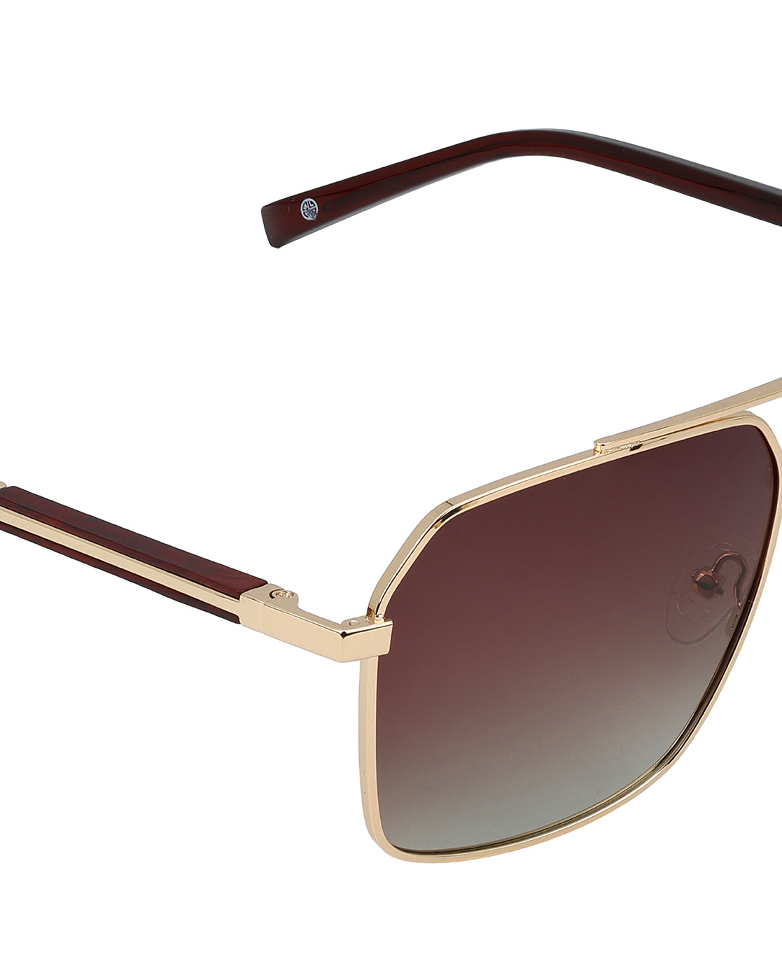 Premium Gold & Brown Toned Polarised Gradient Lens Rectangle Sunglasses for women CLSW611