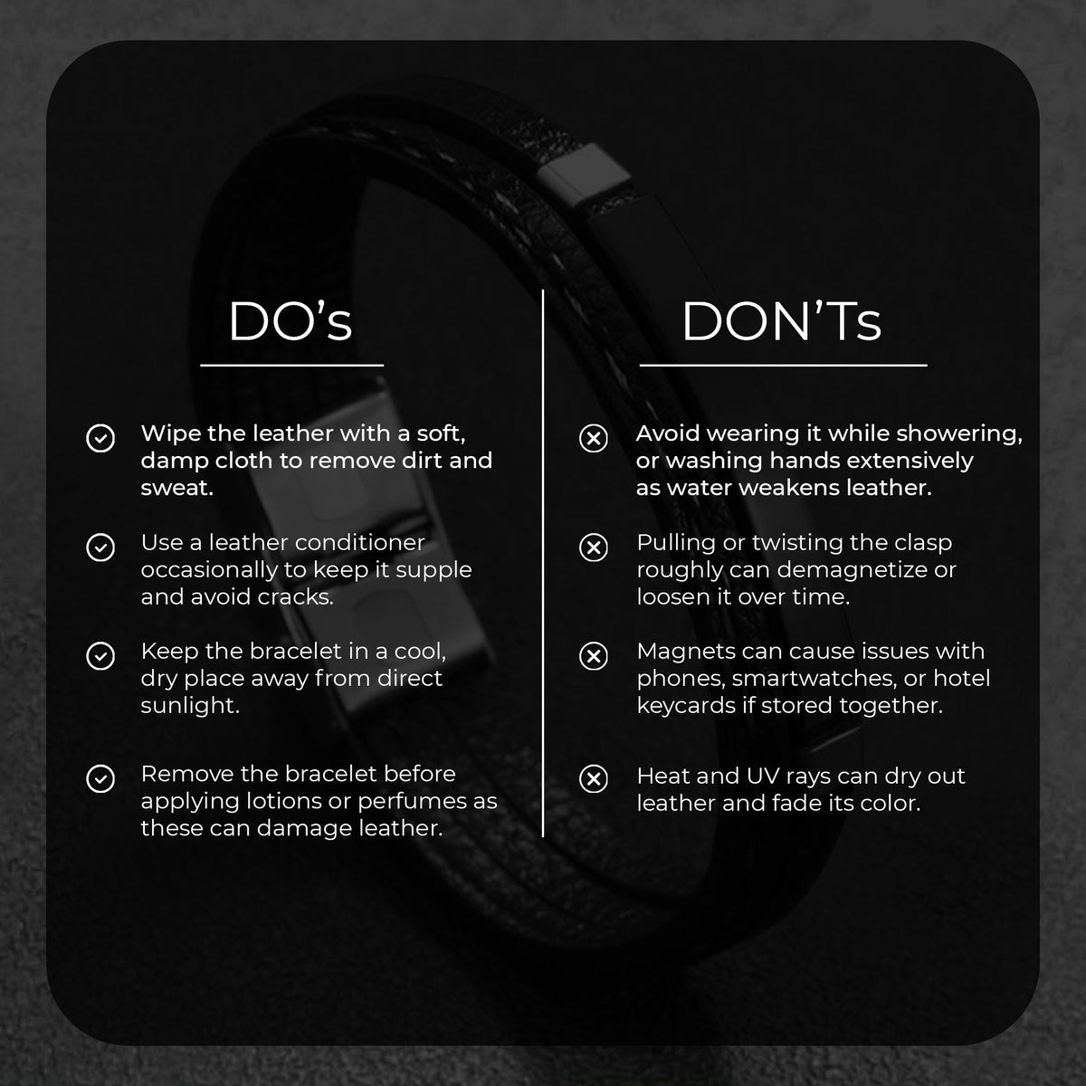 Men Black Leather Nomad Bracelet - CLJW-37