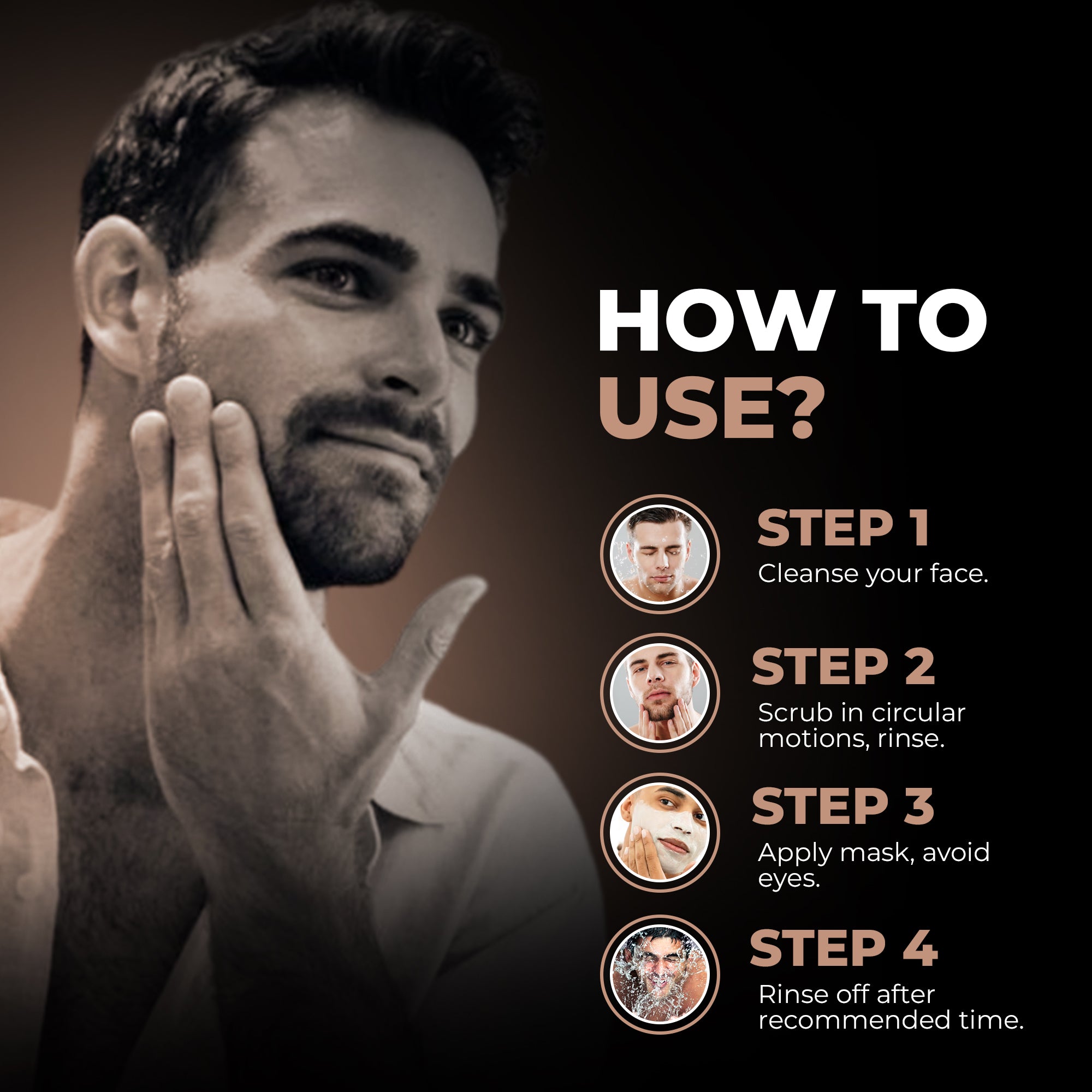 Men Face Scrub + Mask - 100Ml