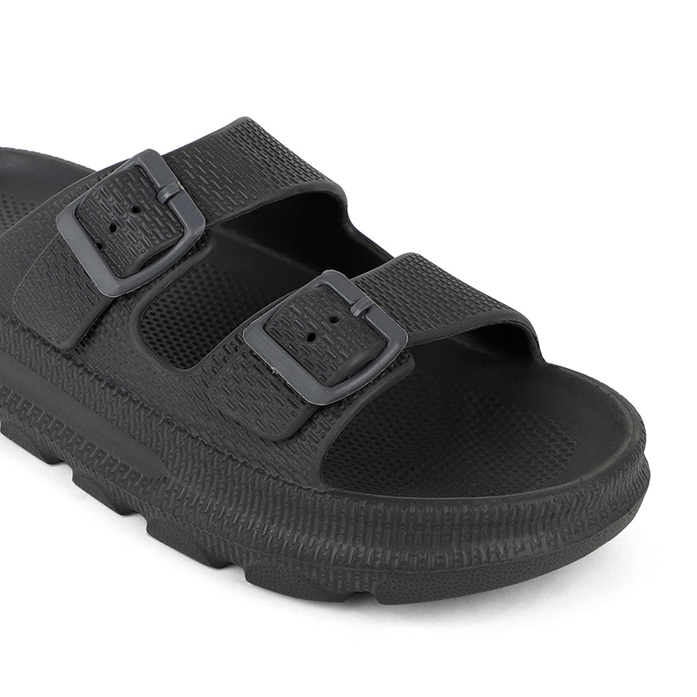 Men Textured Dual Strap Comfort Sliders