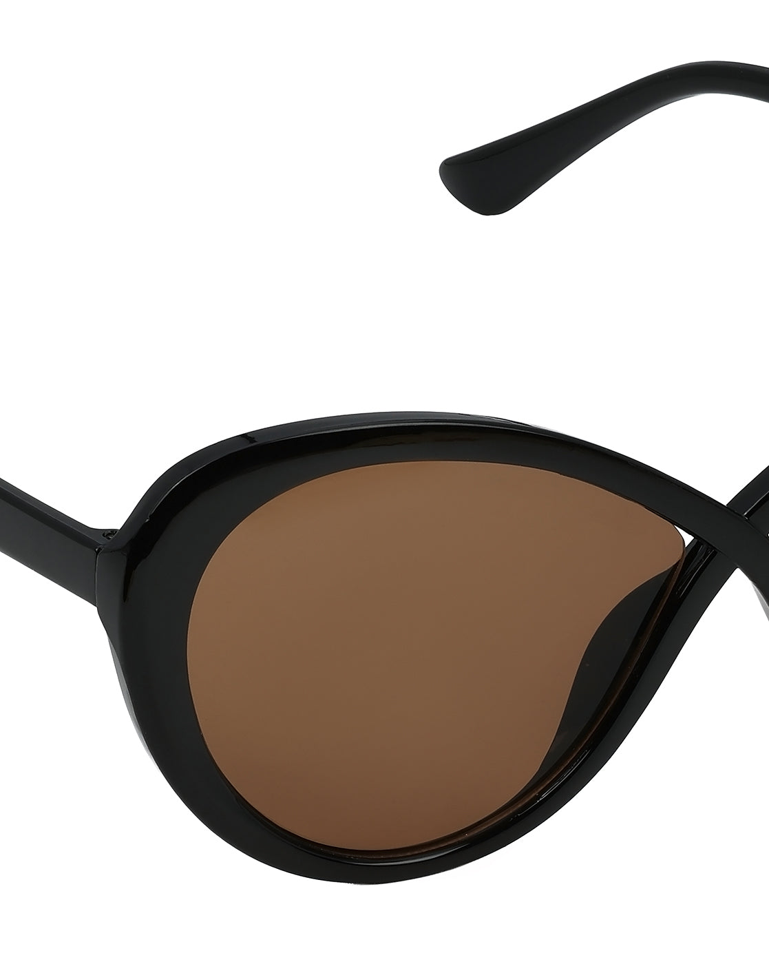 Women Black Toned UV Protected Brown Lens Oval Sunglasses