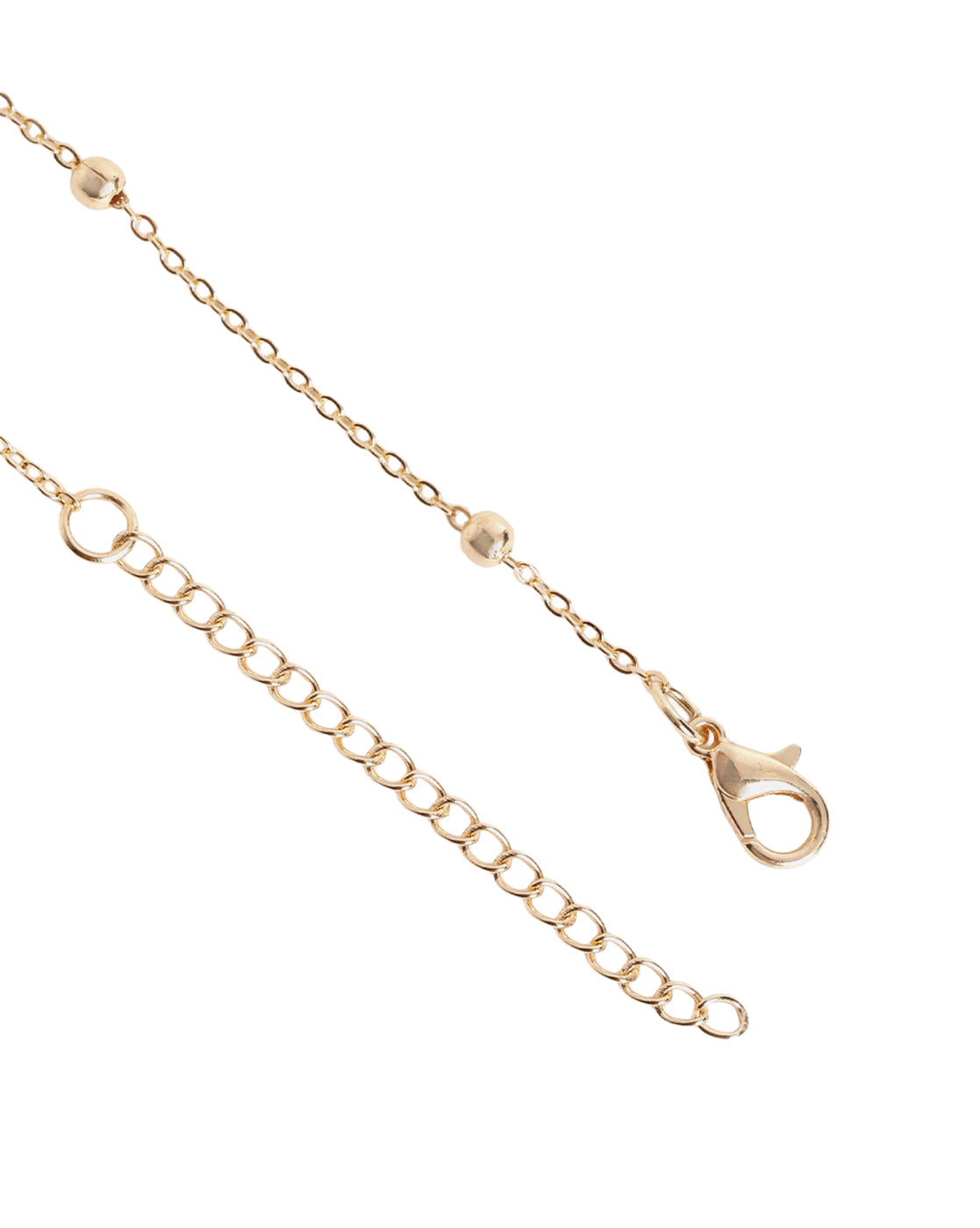 Gold Plated CZ Vintage Filigree Lariat Floral Necklace