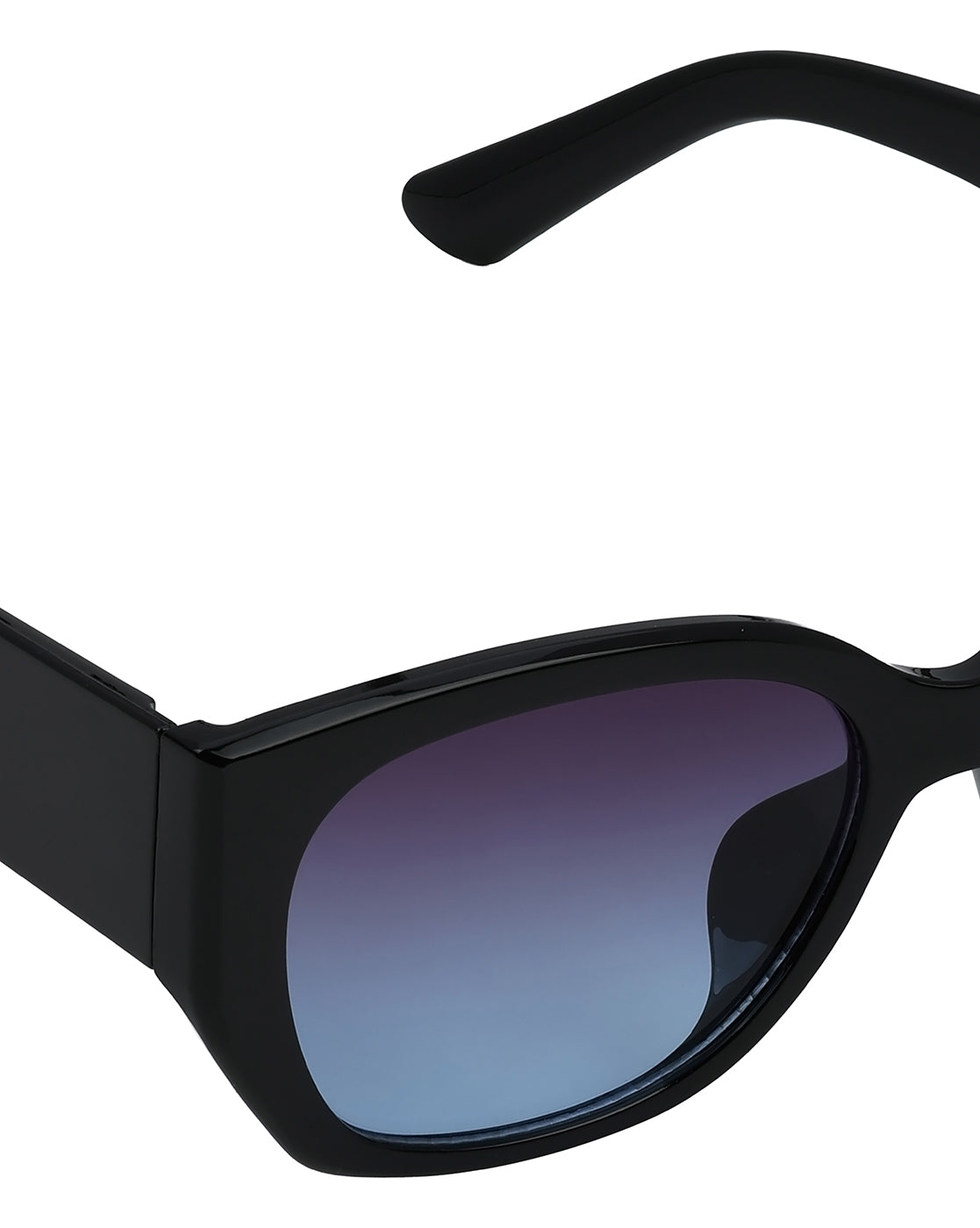 Women Black Toned UV Protected Purple Gradient Lens Cateye Sunglasses