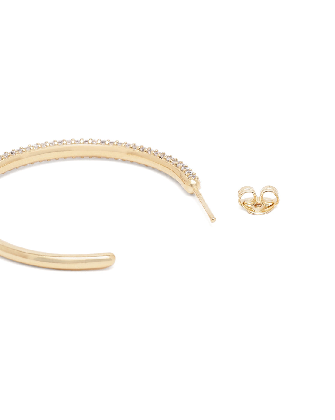 18kt Gold Plated CZ Bold Half Hoop Earring