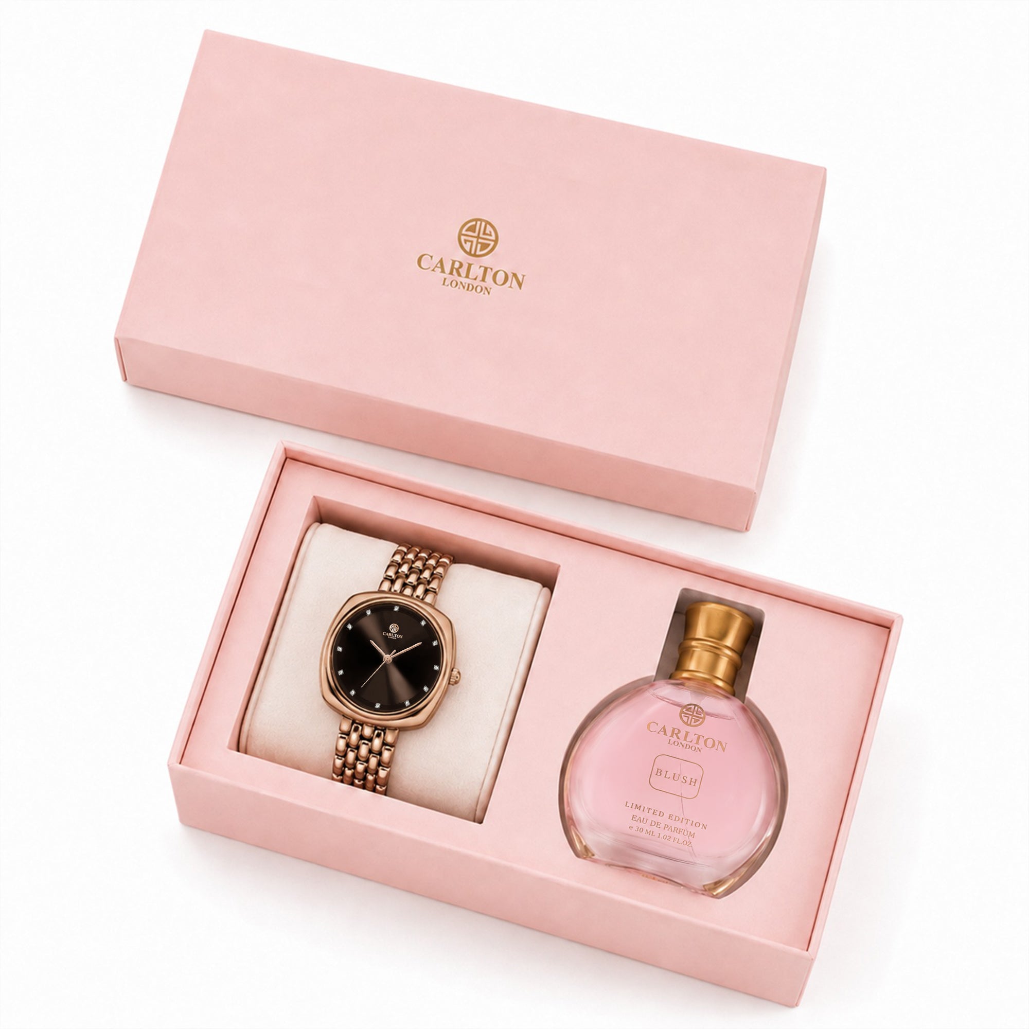 Gift Set of 2 Celeste Brown Watch And Blush Perfume 30ML - CLPLG124