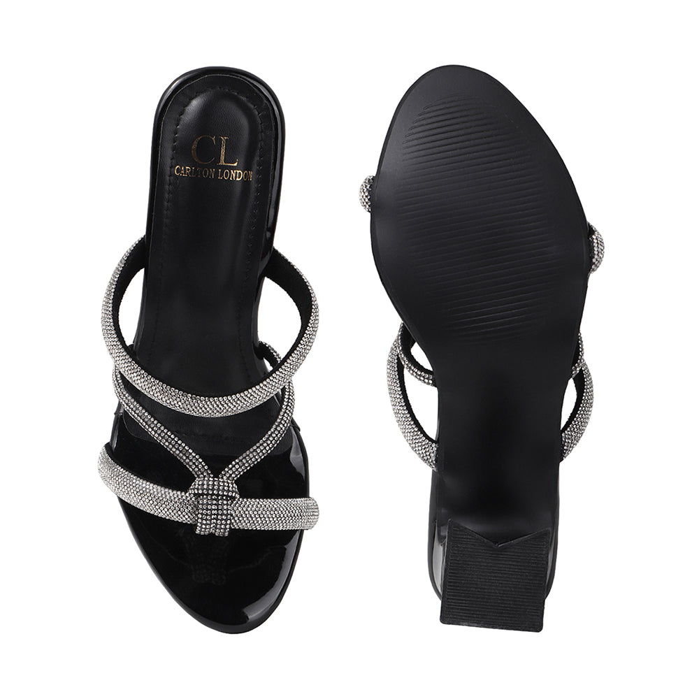 Lustrous Knot Strap Block Heel Women&