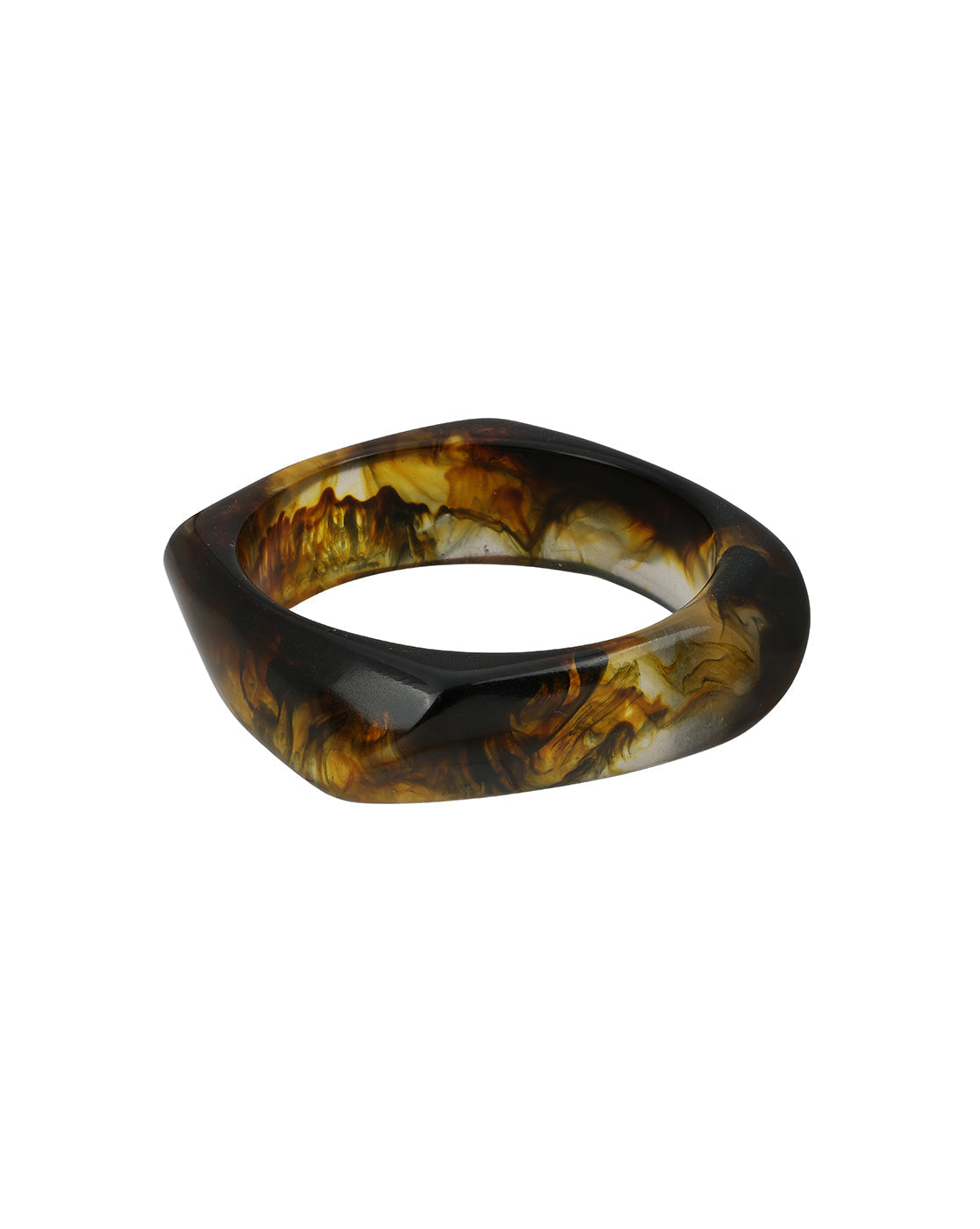 Set of 3 Stylish Earthy Square Resin Bangle