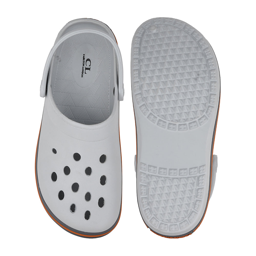 Men Classic Striped Sole Perforated Clogs