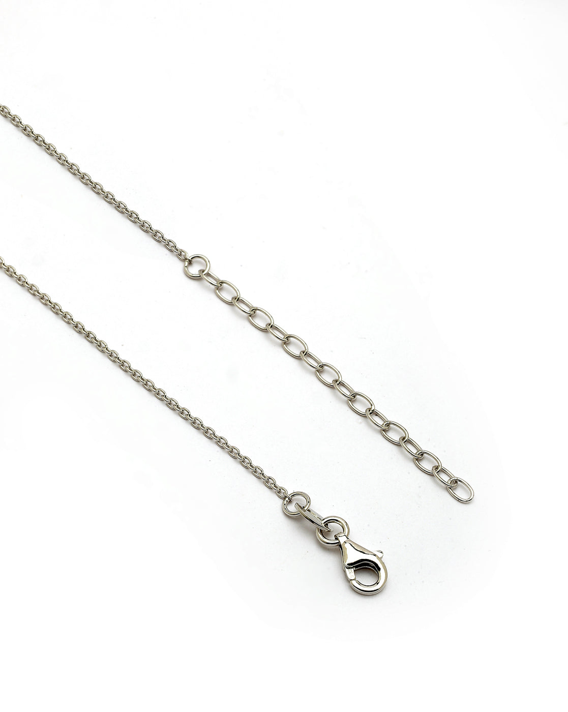 925 Sterling Silver Rhodium Plated CZ Enamel Clover Pendant and Chain