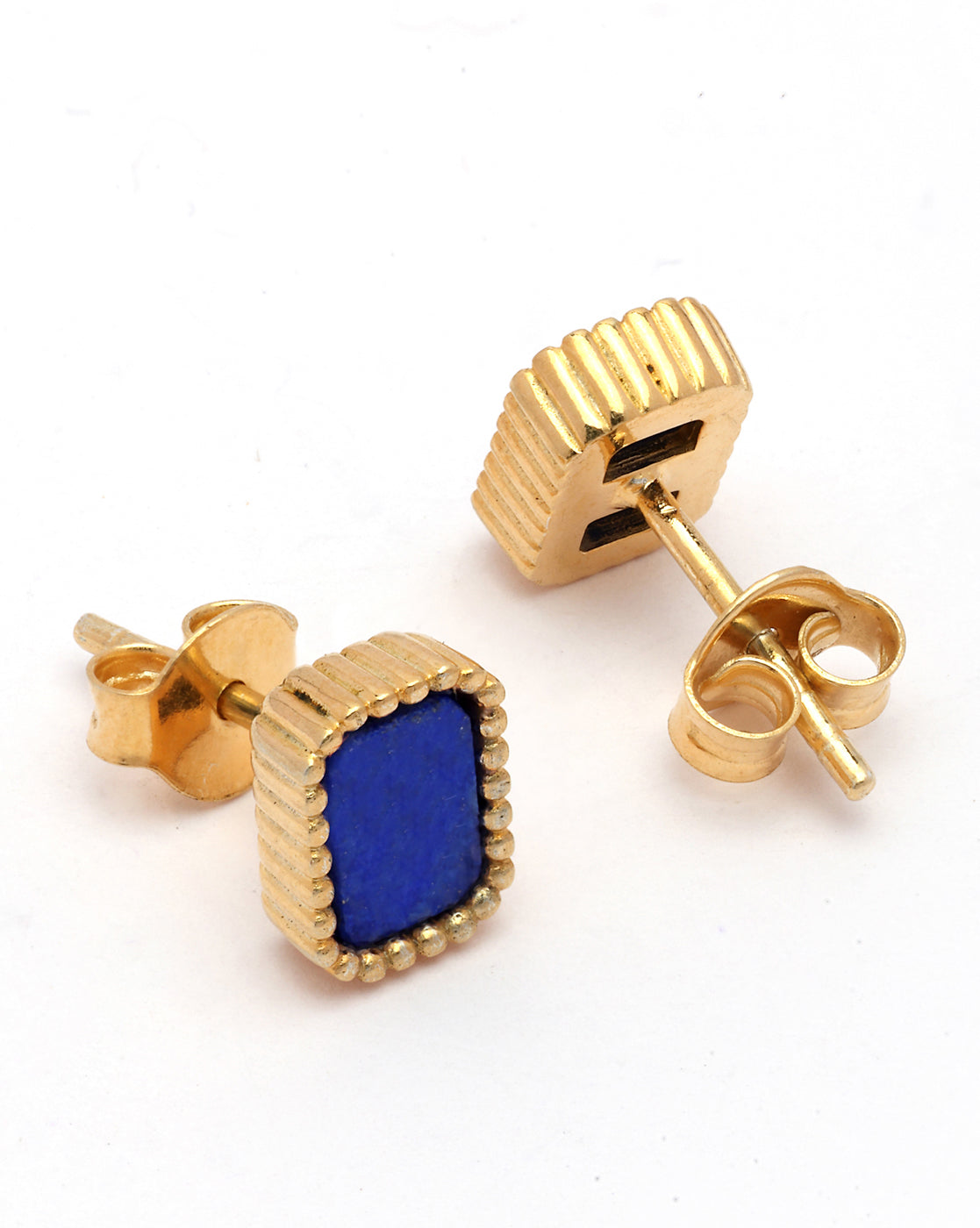 18kt Gold Plated Dangling White Stone Hoop Earring