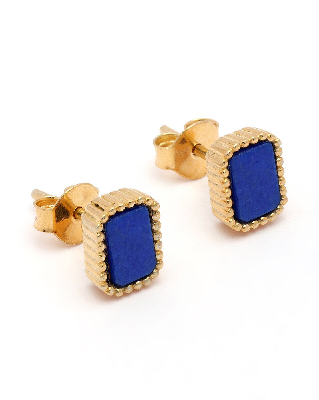 18kt Gold Plated Dangling White Stone Hoop Earring
