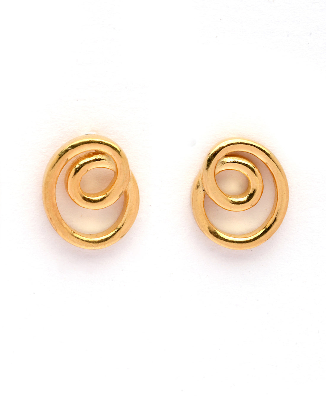 18kt Gold Plated Dual Curve Stud Earring
